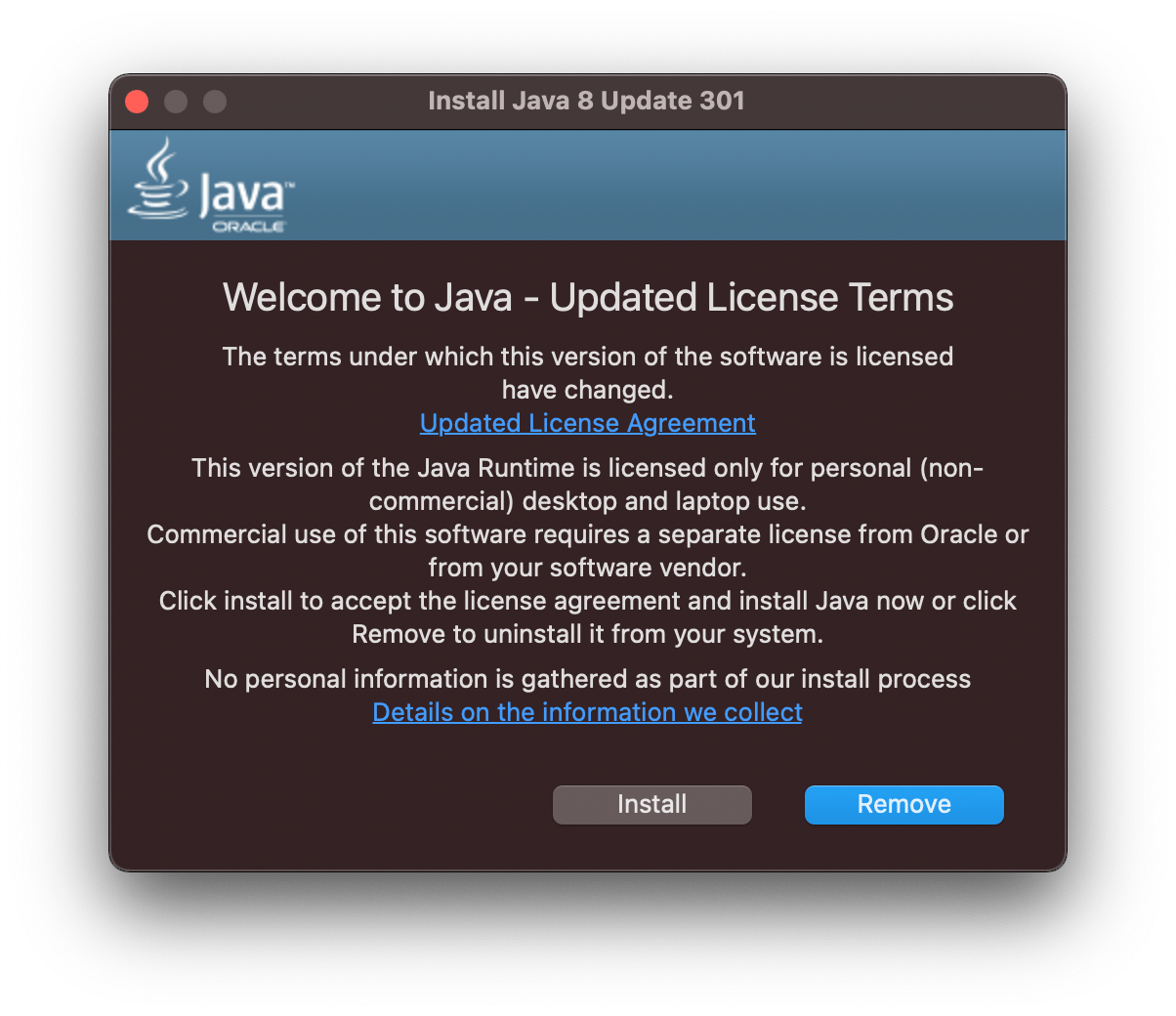 Java SE 8 Update 301 available with various bug fixes and security